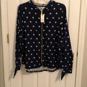 Navy and pink cotton hoodie tunic